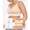 imageWireless Supportive Bras for Women  Seamless Bralette No Underwire  Wirefree Brassiere with Extra Extenders 3 HooksNude
