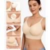 imageWireless Supportive Bras for Women  Seamless Bralette No Underwire  Wirefree Brassiere with Extra Extenders 3 HooksNude