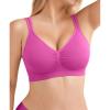 imagePopilush Seamless Bras for Women Wireless Push Up Bra Full Coverage Comfortable Bralettes with Wide StrapPink