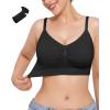 imageWireless Supportive Bras for Women  Seamless Bralette No Underwire  Wirefree Brassiere with Extra Extenders 3 HooksBlack