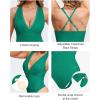 imagePopilush Body Suits For Womens Tummy Control Shapewear Halter Top V Neck Backless Summer Going Out TopsGreen