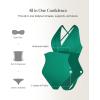 imagePopilush Body Suits For Womens Tummy Control Shapewear Halter Top V Neck Backless Summer Going Out TopsGreen