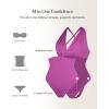 imagePopilush Body Suits For Womens Tummy Control Shapewear Halter Top V Neck Backless Summer Going Out TopsPurple
