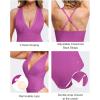 imagePopilush Body Suits For Womens Tummy Control Shapewear Halter Top V Neck Backless Summer Going Out TopsPurple