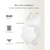 imagePopilush Body Suits For Womens Tummy Control Shapewear Halter Top V Neck Backless Summer Going Out TopsWhite