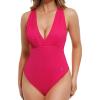 imagePopilush Body Suits For Womens Tummy Control Shapewear Halter Top V Neck Backless Summer Going Out TopsRed