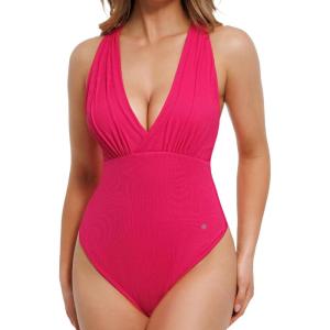 imagePopilush Body Suits For Womens Tummy Control Shapewear Halter Top V Neck Backless Summer Going Out TopsRed