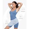 imagePopilush The Shapewear Jumpsuits for Women Bodysuits with Bra Pads Active Rompers Workout Sets Travel Outfits Gym ClothesBlue