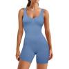 imagePopilush The Shapewear Jumpsuits for Women Bodysuits with Bra Pads Active Rompers Workout Sets Travel Outfits Gym ClothesBlue
