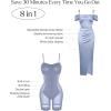 imagePopilush Shapewear Dress Womens Multi Way Wear Dresses Off The Shoulder Maxi Dress Bodycon Long Cocktail DressesBlue