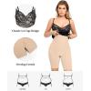 imagePopilush Lace Midi Dress Shapewear Dresses for Women VNeck Slip Adjustable Straps Bodycon Slip with UnderwireBlack