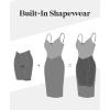 imagePopilush Lace Midi Dress Shapewear Dresses for Women VNeck Slip Adjustable Straps Bodycon Slip with UnderwireBrown