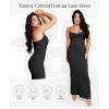 imagePopilush Shaper Dress Lace Formal Maxi Dresses with Built in Shapewear Corset Cocktail Party Dress Evening GownBlack