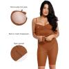 imagePopilush Shaper Dress Lace Formal Maxi Dresses with Built in Shapewear Corset Cocktail Party Dress Evening GownBrown