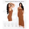 imagePopilush Shaper Dress Lace Formal Maxi Dresses with Built in Shapewear Corset Cocktail Party Dress Evening GownBrown