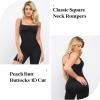 imagePopilush Shapewear Jumpsuits for Women Built In Shapewear Workout Shorts Rompers Tummy Control Bodysuit Yoga Outfits 2024Black