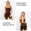 imagePopilush Shapewear Jumpsuits for Women Built In Shapewear Workout Shorts Rompers Tummy Control Bodysuit Yoga Outfits 2024Brown