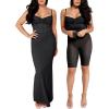 imagePopilush Shaper Dress Lace Formal Maxi Dresses with Built in Shapewear Corset Cocktail Party Dress Evening GownBlack