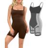 imagePopilush Shapewear Jumpsuits for Women Built In Shapewear Workout Shorts Rompers Tummy Control Bodysuit Yoga Outfits 2024Brown