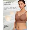imagePopilush Wireless Bras for Women Comfort Bralettes Support Push Up Full Coverage Soft Seamless Bra with Removable PadsBrown