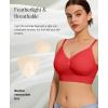 imagePopilush Wireless Bras for Women Comfort Bralettes Support Push Up Full Coverage Soft Seamless Bra with Removable PadsRed