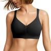 imagePopilush Wireless Bras for Women Seamless Supportive Bra Full Coverage Comfortable Bralettes with Wide StrapBlack