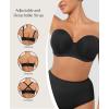 imagePopilush Strapless Bras for Women Push Up Underwire Bra with Detachable Straps Multiway BraletteBlack