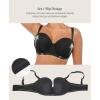 imagePopilush Strapless Bras for Women Push Up Underwire Bra with Detachable Straps Multiway BraletteBlack
