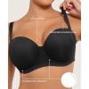 imagePopilush Strapless Bras for Women Push Up Underwire Bra with Detachable Straps Multiway BraletteBlack