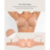 imagePopilush Strapless Bras for Women Push Up Underwire Bra with Detachable Straps Multiway BraletteNude