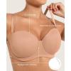 imagePopilush Strapless Bras for Women Push Up Underwire Bra with Detachable Straps Multiway BraletteNude