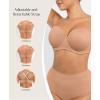 imagePopilush Strapless Bras for Women Push Up Underwire Bra with Detachable Straps Multiway BraletteNude