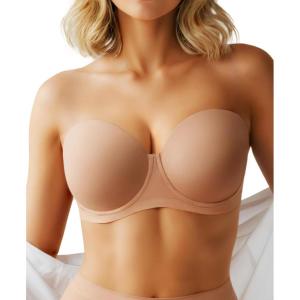 imagePopilush Strapless Bras for Women Push Up Underwire Bra with Detachable Straps Multiway BraletteNude