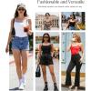 imagePopilush Lace Body Suits Women  Square Neck Sleeveless Thong Bodysuit Tummy Conotrol Double Lined Camisole Tank TopsLeopard