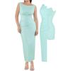 imagePopilush Formal Office Dresses for Women  Long Dress  Ruched Bodycon Maxi Dress BacklessElectric Blue