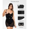 imagePopilush Lace Cocktail Dresses for Women  Shapewear Long Sleeve Sheer Wedding Guest Dress Two Piece Club OutfitsBlack