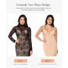 imagePopilush Lace Cocktail Dresses for Women  Shapewear Long Sleeve Sheer Wedding Guest Dress Two Piece Club OutfitsSkin