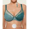 imagePopilush Minimizer Bras for Women Plus Size Full Coverage Lace Underwire Support Push Up Bra for Heavy Breast Everyday WearBalsam Blue