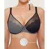imagePopilush Minimizer Bras for Women Plus Size Full Coverage Lace Underwire Support Push Up Bra for Heavy Breast Everyday WearBlack