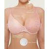 imagePopilush Minimizer Bras for Women Plus Size Full Coverage Lace Underwire Support Push Up Bra for Heavy Breast Everyday WearPink