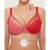 imagePopilush Minimizer Bras for Women Plus Size Full Coverage Lace Underwire Support Push Up Bra for Heavy Breast Everyday WearRed