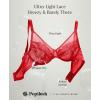 imagePopilush Minimizer Bras for Women Plus Size Full Coverage Lace Underwire Support Push Up Bra for Heavy Breast Everyday WearRed