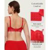 imagePopilush Minimizer Bras for Women Plus Size Full Coverage Lace Underwire Support Push Up Bra for Heavy Breast Everyday WearRed