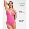 imagePopilush Tummy Control Swimsuits for Women Built in Shapewear Deep V Neck One Piece Swimsuit Slimming SwimwearPink