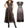 imagePopilush Evening Dresses Lace Formal Mother of Bride Maxi Dresses for Women V Neck Shapewear Wedding Dress SplitSkin