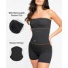 imagePopilush Athletic Shapewear Rompers for Womens Tummy Control Strapless Bodysuit Built in Bra Body Shaper Jumpsuits SummerBlack