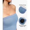 imagePopilush Athletic Shapewear Rompers for Womens Tummy Control Strapless Bodysuit Built in Bra Body Shaper Jumpsuits SummerBlue