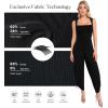 imagePopilush Jumpsuits for Women Dressy Casual Loose Overalls Sleeveless Rompers Outfits with Shapewear Adjustable Trouser Legs Black L