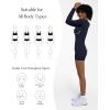 imagePopilush Long Sleeve Jumpsuit for Women Athletic Romper Ribbed Full Workout Bodysuit Shorts Yoga Sweetheart Neck Body SuitsBlue