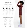 imagePopilush Long Sleeve Jumpsuit for Women Athletic Romper Ribbed Full Workout Bodysuit Shorts Yoga Sweetheart Neck Body SuitsRed